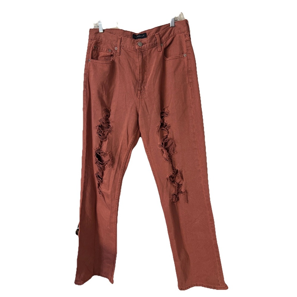 Aeropostale 90s Baggy Jeans 12 Brown Denim Distressed Straight Leg‎ Pants